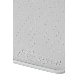 Croc Liner Silicone Pet Feeding Mat, Waterproof, Raised Edge, Dishwasher Safe, Pet Placemat Tray (Medium-Grey)
