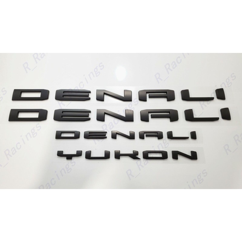 4Pc Set Denali Yukon Emblems Fender Door Rear Tailgate Letters