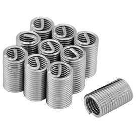 Helicoil Set of 10 Stainless Steel Wire Thread Repair Insert Assortment, Wire Thread Inserts, M8 x 1.25 x 3D Helicoil Inserts Set, Thread Repair Set, Screw Repair Sleeves, Running Wire Thread