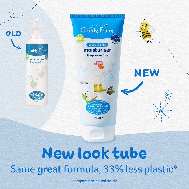 Childs Farm | Kids Moisturiser 200ml, Unfragranced, Soothes and Hydrates,