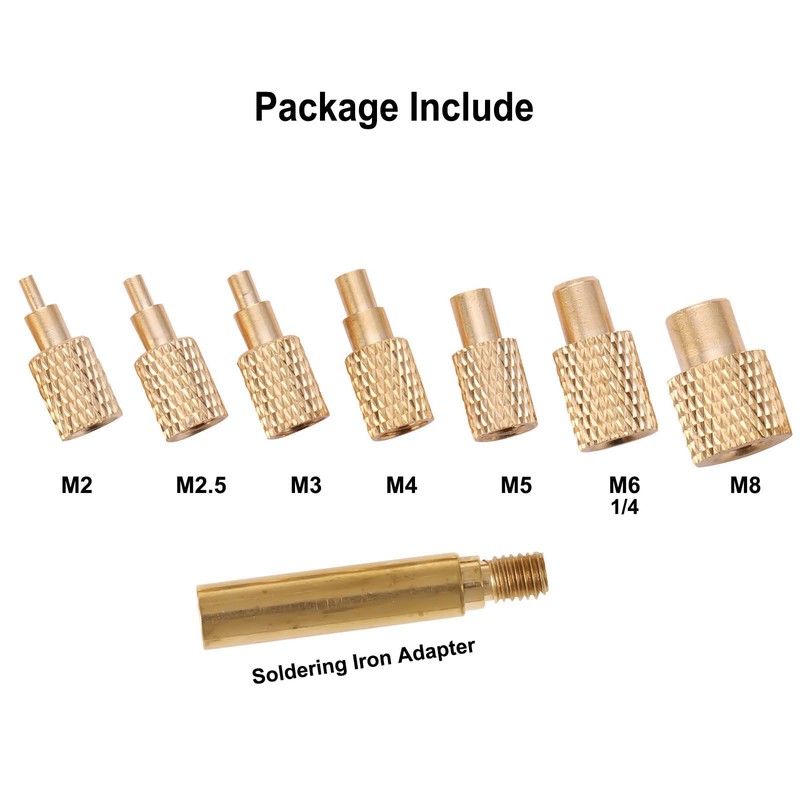 7PCS Heat Set Insert Tips Soldering Iron Tips with Adapter,