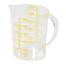 DELISH KITCHEN CC-1848 Pearl Metal Measuring Cup, Heat Resistant, 16.9 fl oz (500 ml), Large Scale, Yellow
