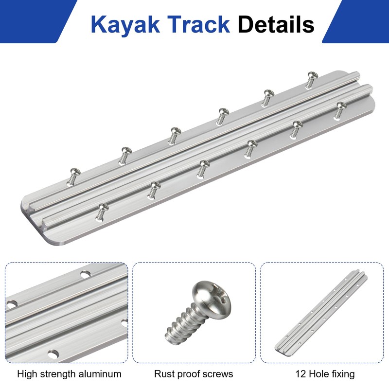 Kayak Track Kayak Rail Accessories Mount for Fishing Rod, Cup