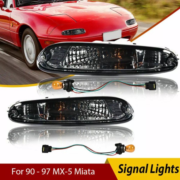 jijiamotor13 Fit For 1990 - 1997 MX-5 Miata Smoke Front