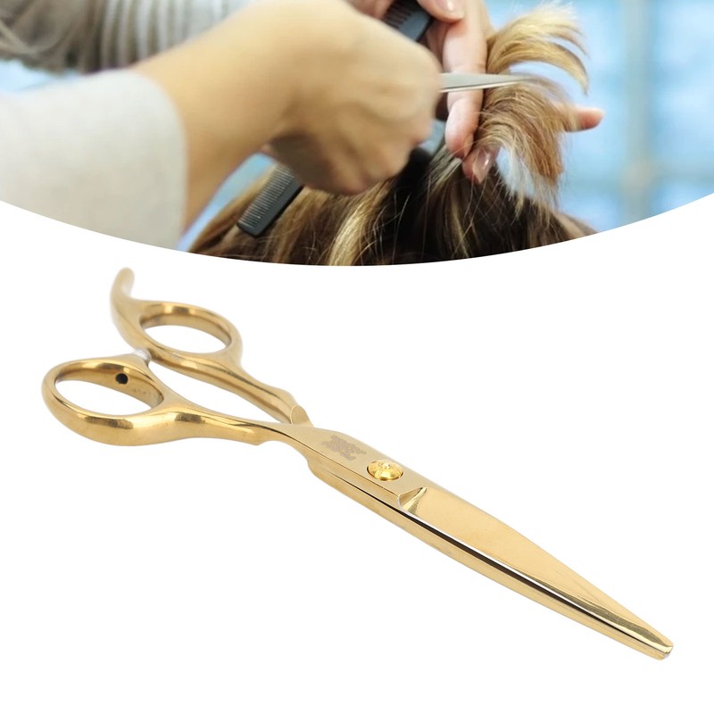 Hair Cutting Shears Stainless Steel Incisive Curved Handle Hairdressing Scissors