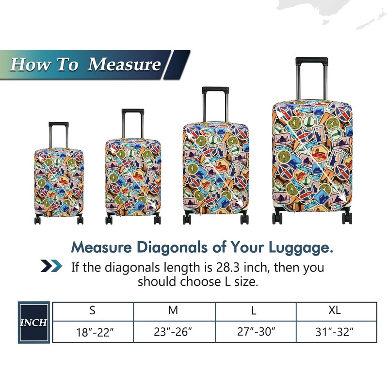 HYPER VENTURE Washable Luggage Cover - Fashion Suitcase Protector Fits