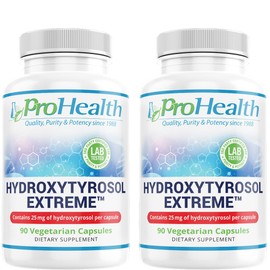 ProHealth Hydroxytyrosol Extreme 2-Pack with Olea25 (90 Vegetarian Capsules) (Organic Olive Leaf Extract)