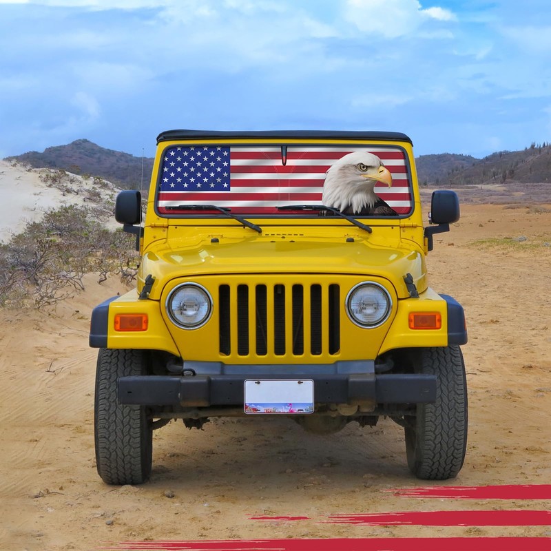 DaisyInner Windshield Sun Shade Compatible with Jeep JK JKU JL