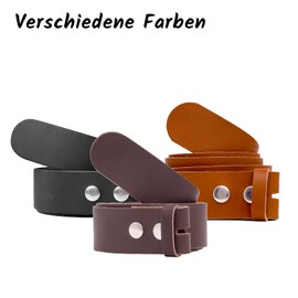 Shenky Belt Real Leather without Buckle - Waist Length 135cm + Full Length 150cm, Black