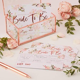 Ginger Ray Floral 'Bride To Be' Advice Cards (Pack of 10)