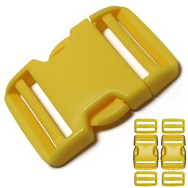 ONE WVW PIN Dual Adjustable Quick Side Release Buckles, No Sewing Heavy Duty Plastic Buckle Replacement for 2" Belt Nylon Strap Webbing