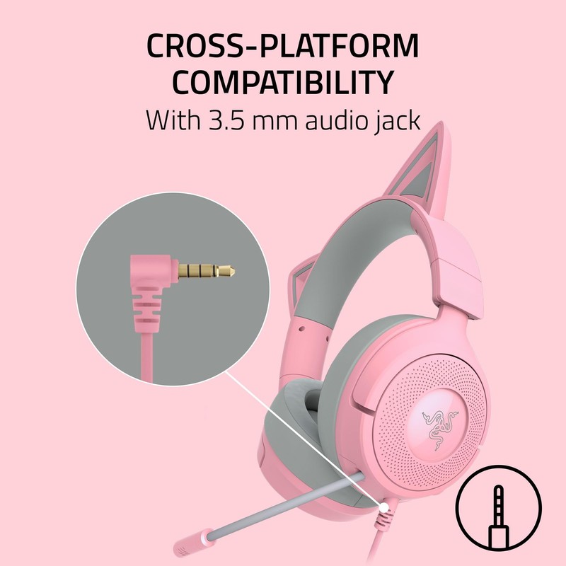 Razer Kraken Kitty V3 X - Wired Kitty Headset for