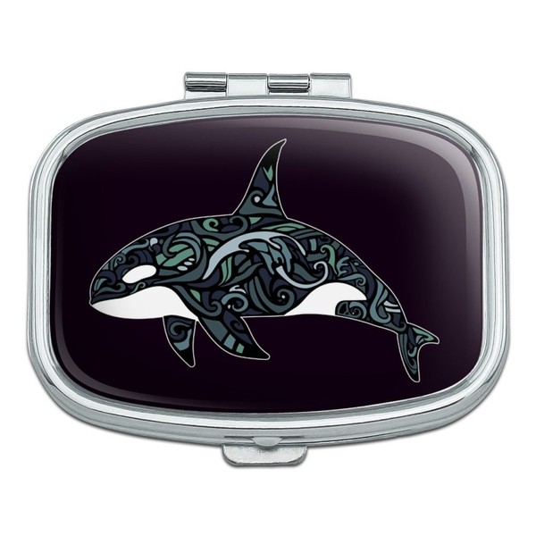 Killer Whale Orca with Waves Rectangle Pill Case Trinket Gift Box