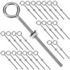 QWORK Stainless Steel Eye Bolts 1/4"x4" with Nuts – Long