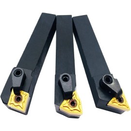 CK-CNC 3Pcs Indexable Carbide Turning Tool Holder Inserts Set For Metalworking 16Mm