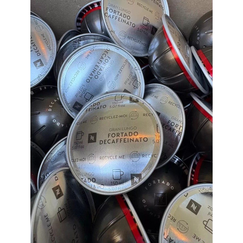 Nespresso Vertuo,Fortado Decaffeinato 100 PODS 5.07 OZ BULK/LOOSE 10/31/2025