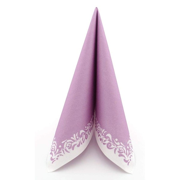 50 Napkins Fabric-Like – Romantic; Colour: Pastel Purple; Size: 33 x 33 cm