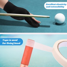 11 in 1 Billiards Pool Cue Tip Shaper, Portable Pool Cue Tips Repair Kit Pool Cue Tip Tool Professional Cue Stick Tool Kit for Replacement and Shaping Cue Tips(Black)