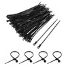 MECCANIXITY 200PCS Black Zip Ties with Screw Holes 8 Inch