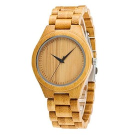 COOFEEL Wooden Watch, Genuine Leather Strap, Bamboo Watch, Analog Watch, Men's, Women's, Luxury Brand, Natural Wood Sculpture, Christmas Gift, Gift for Men and Women, Kono Taro Men's Watch, Bracelet