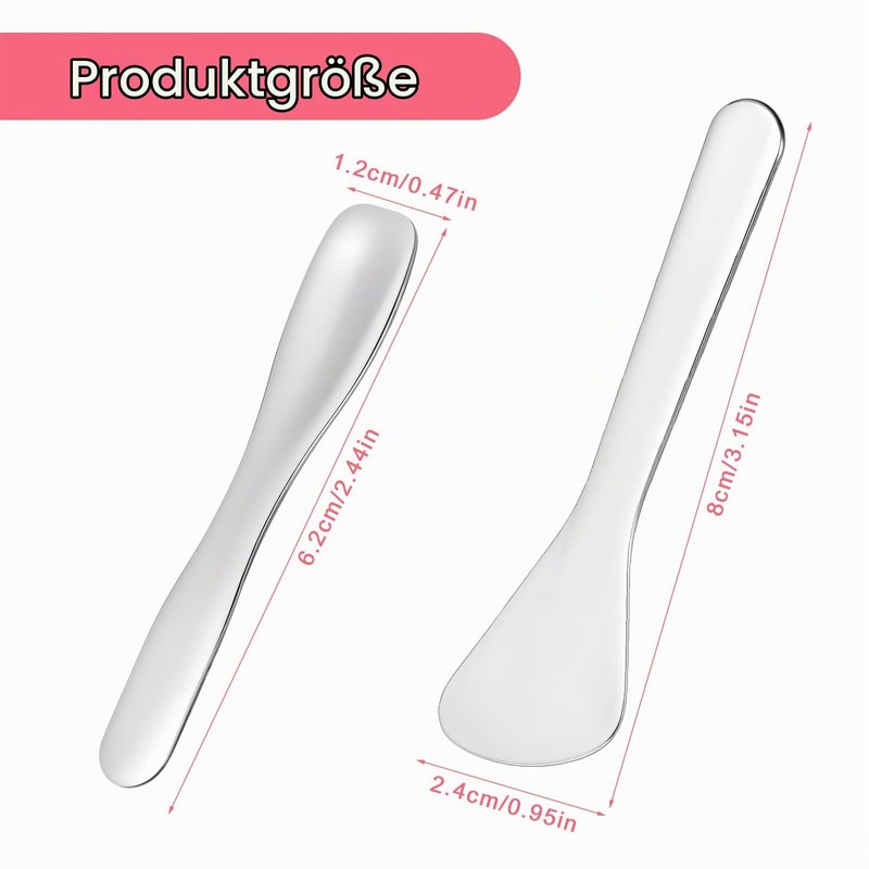 Pack of 2 Cream Spatulas Cosmetic Metal Cosmetic Spoons Reusable