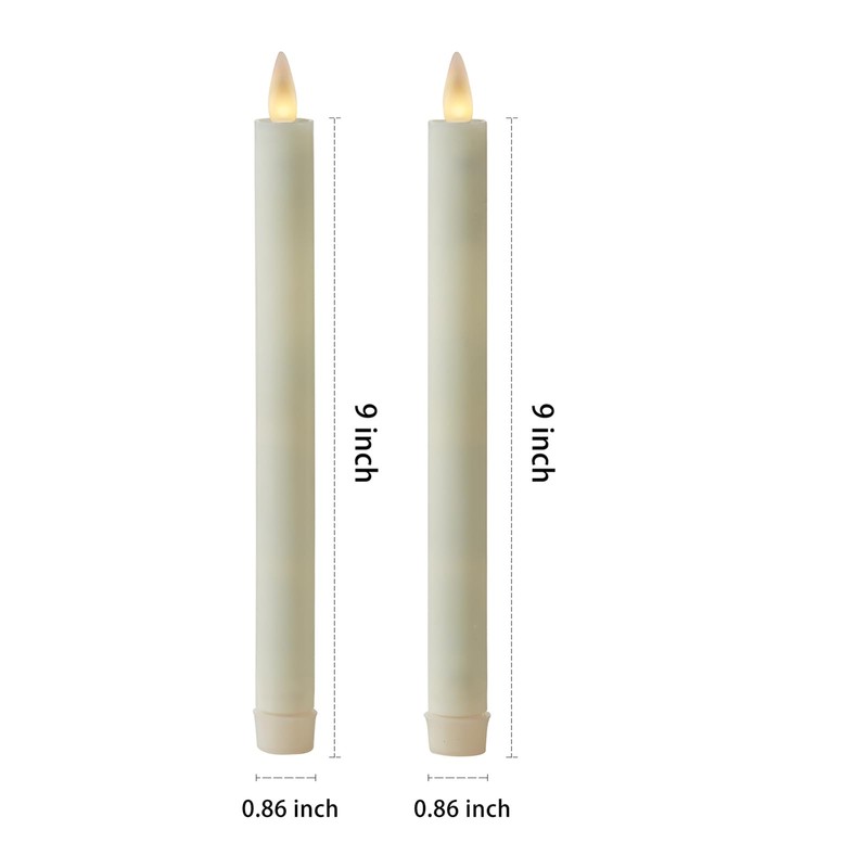 CozierGlow Flameless Taper Candles Flickering with Remote and Timer, 3D