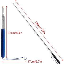 BOBOZHONG Extendable Pointing Rod with Wrist Strap, Pack of 2 1 m Pointing Stick with Felt Head, Teaching Pointer, Telescopic Pointer for Teachers, Whiteboard, Blackboard, Presenter, Black Red
