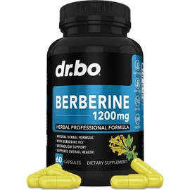 Berberine Supplement Capsules - 1200mg Berberine HCL Supplement for Healthy Metabolic Support - Premium Natural Complex for Women & Men, Pure Support Capsules Supplements - 60 Pills