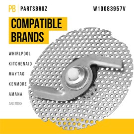 PartsBroz W10083957V 8268383 Dishwasher Chopper Blade Assembly - Compatible With Whirlpool KitchenAid Kenmore Maytag Dishwasher - Replaces AP5983779 W10083957 WP8268383 4211710 PS11722146 W10083957VP