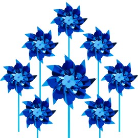 Tsocent 100 Pcs Pinwheels, Toy Wind Spinners and Party Favors Gifts for Kids, Outdoor Decorational Pinwheels for Yard and Garden (Blue Color)