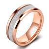 TRUMIUM 8mm Rose Gold Plated Rings for Men Women Tungsten