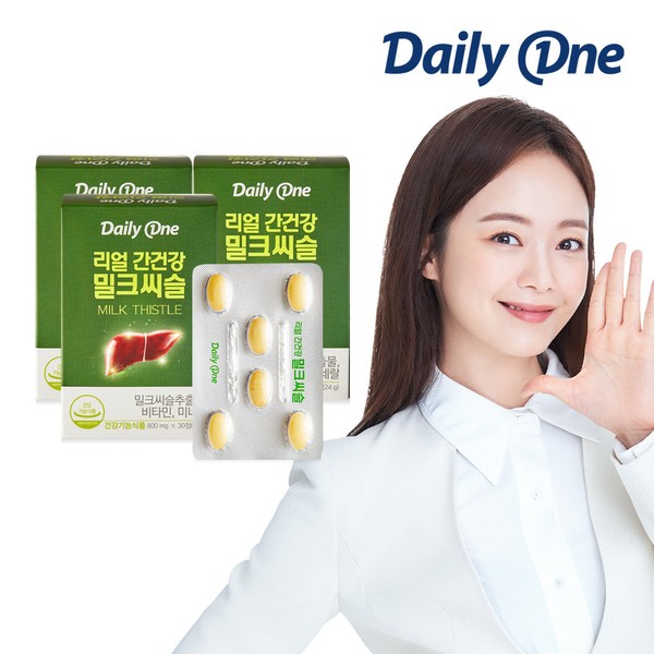 [On Sale] Daily One Real Liver Health Milk Thistle Silymarin Nutrient 800mg / [온세일]데일리원 리얼 간 건강 밀크씨슬 실리마린 영양제 800mg X 30정 3통