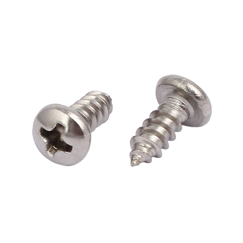 sourcingmap M4x10mm 304 Stainless Steel Phillips Round Pan Head Self