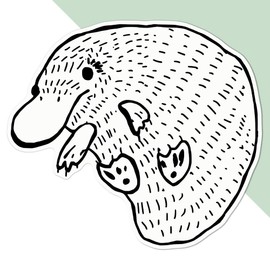 Large 210mm 'Cute Platypus' Permanent Sticker Decal for Cars/Windows/Bins/Walls etc (DW00022579)