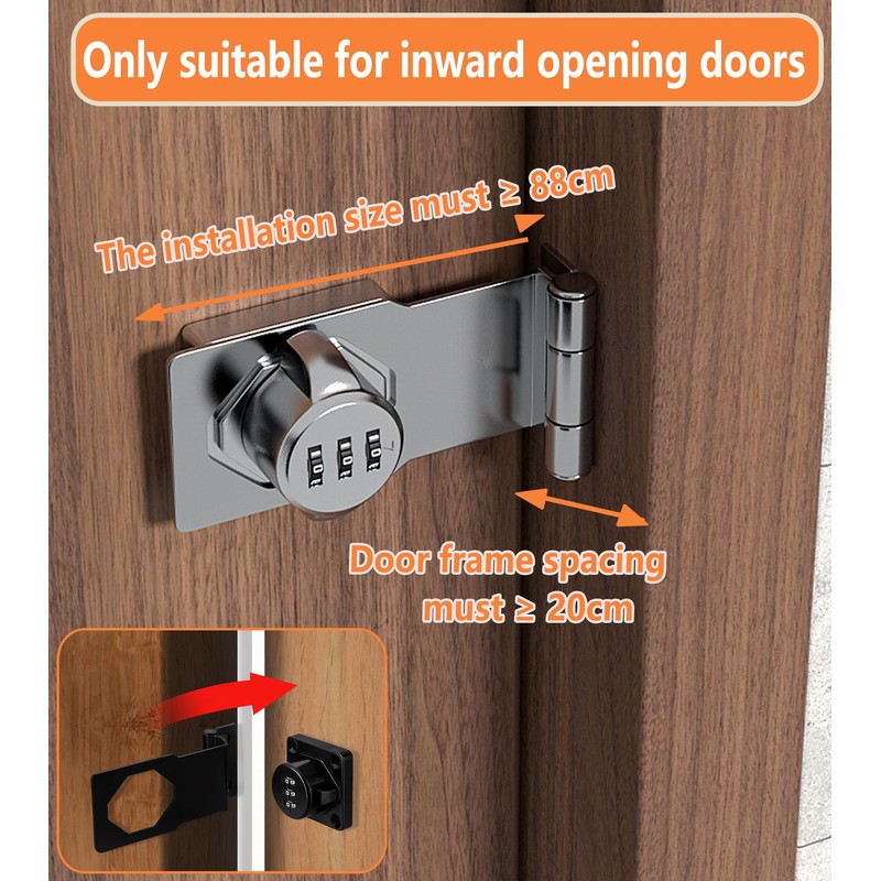 90 Degree Lock, 4.5inch 90 Degree Barn Door Lock Cabinet