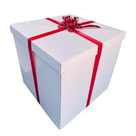 UNICONFETTI Extra Large Gift Box 28x28x28"Giant, Jumbo, White Gift Boxes with Lid for Large Gifts, Big Presents for Birthday Surprise, Special Occasions, Unique Celebrations, Not for Heavy-Duty Storage Use