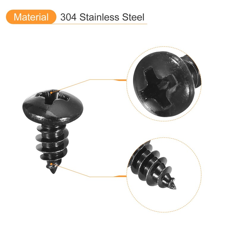 sourcing map 5mm x 10mm Phillips Pan Head Self-tapping Screw,