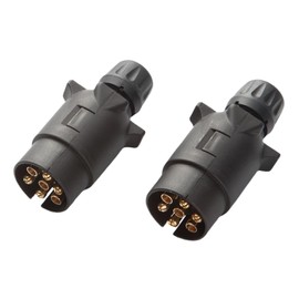 Feuunly 2 x Trailer Plug 7 Pin Waterproof Trailer Plug 7-Pin 12 V 7-Pin Connector for Trailers Cars Lorries RV Car Caravan Tractor (Screw End)