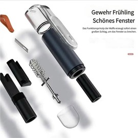 Queltrix Notfallhammer mit Gurtenschneider 2-in-1, Auto Sicherheitshammer mit Federdruck-Technologie (20kg Schlagkraft) – Leicht zu Bedienen, Wasserdicht & Kompakt für Notfälle