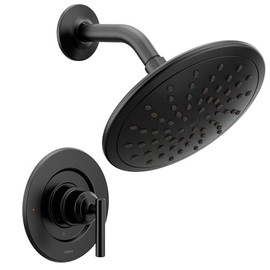 Moen Gibson Posi-Temp Pressure Balancing Modern Shower Trim with 8-Inch Eco-Performance Rainshower Head, Valve Required, Matte Black, T3002EPBL