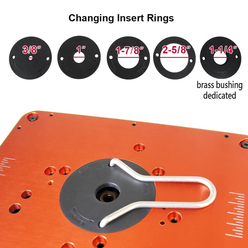 O'SKOOL Precision Aluminum Router Table Insert Plate, Router Templates With