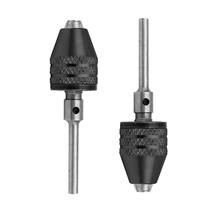 Mesee 2Pcs Mini Keyless Drill Chuck, 0.3-3.4mm Quick Change Chucks