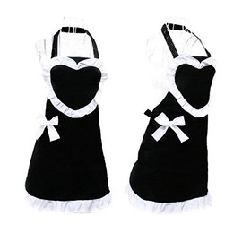Hyzrz Hot Black Royal Waitress Cooking Chef Bib Aprons for Women Vintage Apron Heart Shape Patterns with Pockets Hyzrz