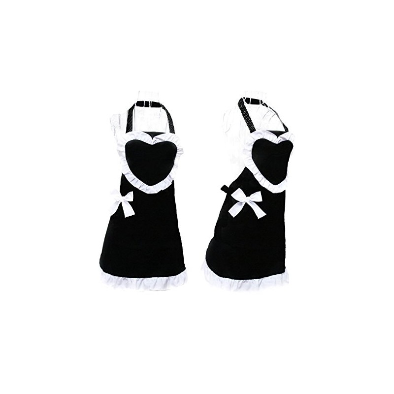 Hyzrz Hot Black Royal Waitress Cooking Chef Bib Aprons for