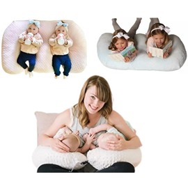 Twin Z Pillow Navy - 6 uses in 1 Twin Nursing Pillow ! Breastfeeding, Bottlefeeding, Tummy Time, Reflux and Support!