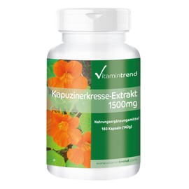 Nasturtium Extract 1500 mg - 180 Capsules - Vegan - 10x Concentrated | Vitamintrend®