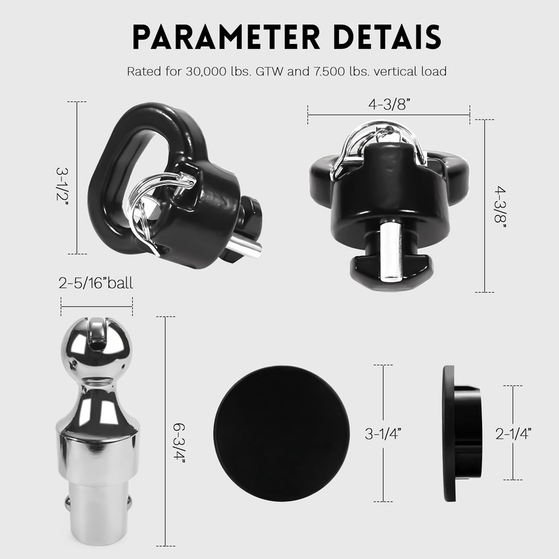 Gooseneck Ball Kit 60638, Puck System Gooseneck Hitch for 2013-2024