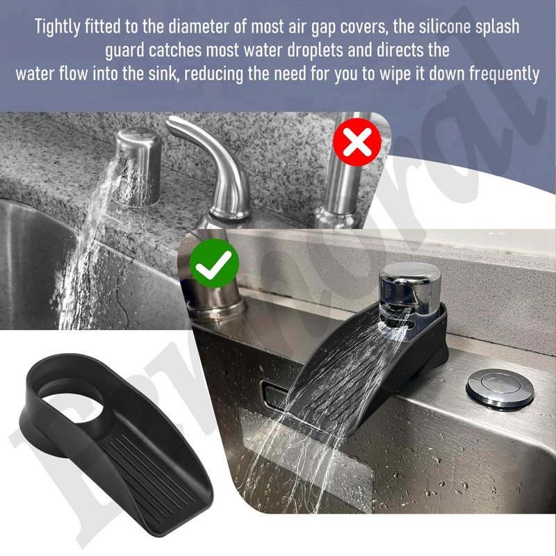 Air Gap ​Cover Water Ramp Silicone Splash ​Guard (Black), 4°
