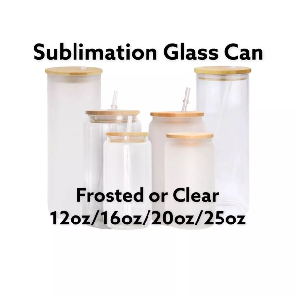 LawsonSupply 12 Pack- 16oz Sublimation Glass Beer Can Jar Mixed