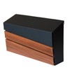 xhlokk Wall-Mount Mailbox, Walnut Wood Panel, Rust Resistant Large Capacity
